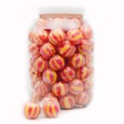 rhubarb vanilla ball lollipops 25g in plastic jar