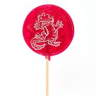 65g flat lollipop - dragon - strawberry flavour