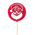 65g flat lollipop - Santa Claus - Raspberry flavour